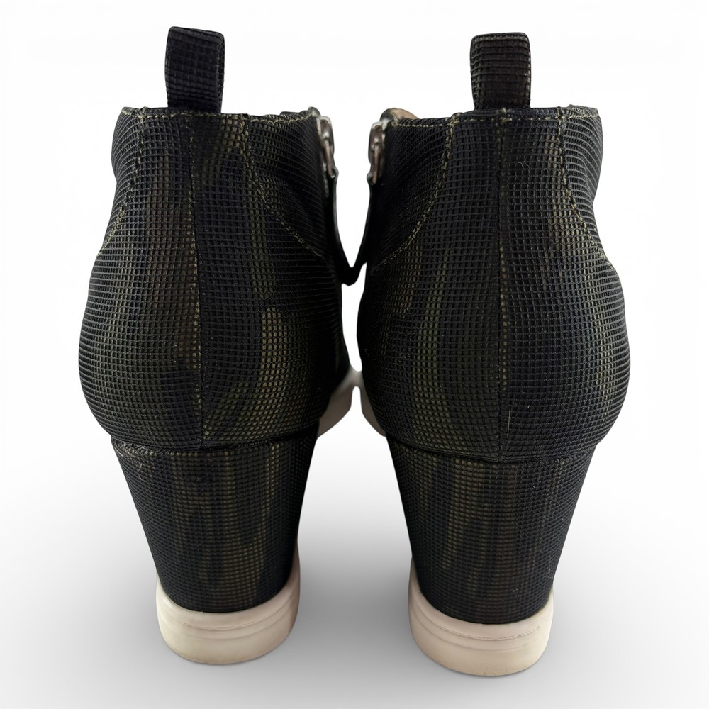 Linea Paolo Women's Size 11 Camo Wedge Sneakers Black Green High Top Zip Up - Picture 6 of 10